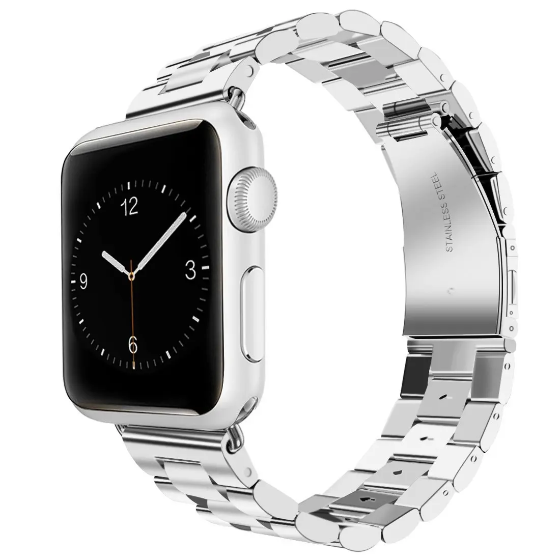 Ремешок для Apple Watch 42/44 мм, браслет из нержавеющей стали черного и золотого цвета, ремешок с пряжкой, адаптер для Apple Watch 5, 4, 3, 2, ремешок для часов 38, 40 мм