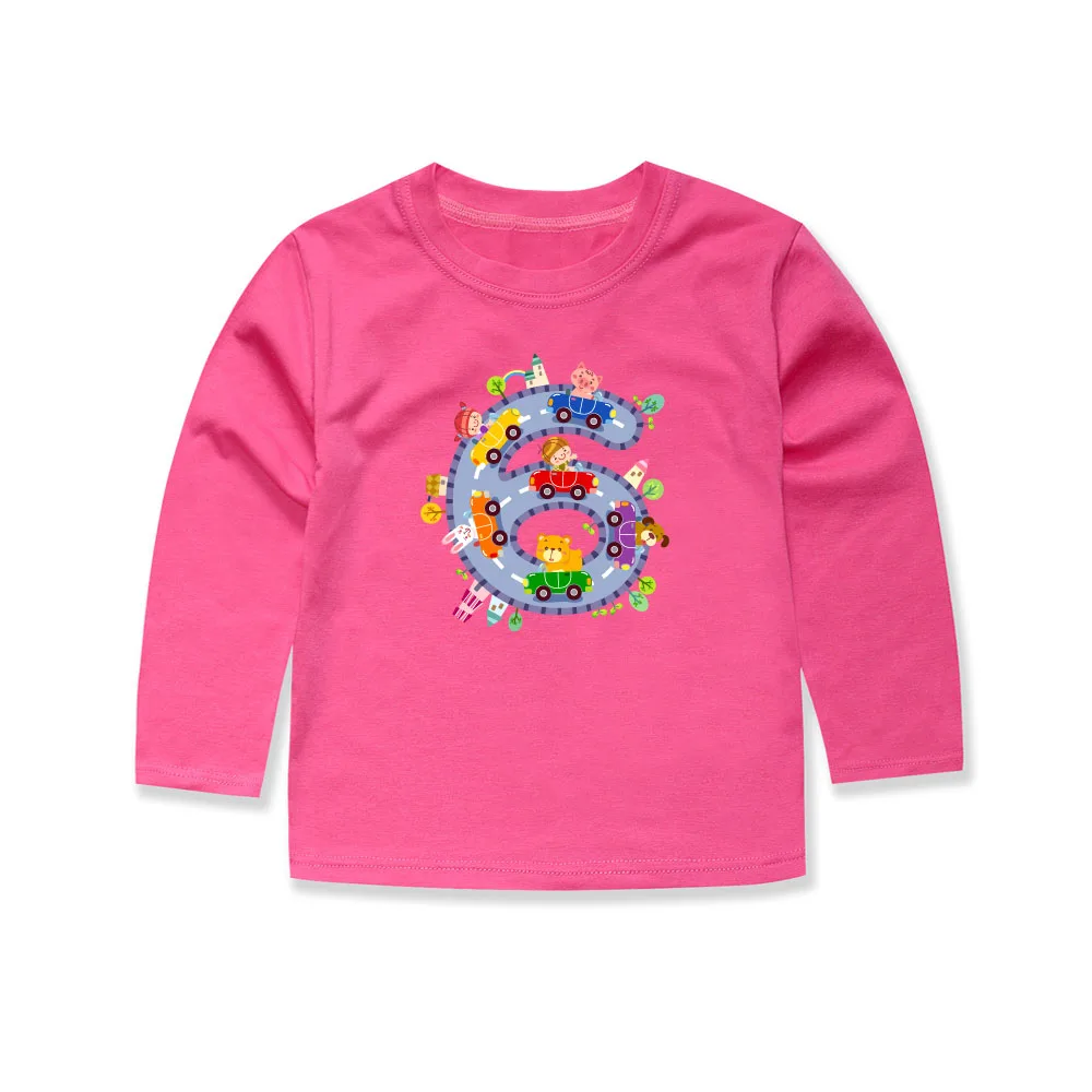 Lucky Six Number T Shirts Baby Tshirts Children Cotton Full Sleeve Summer Spring Autumn T-shirts Clothes | Мать и ребенок