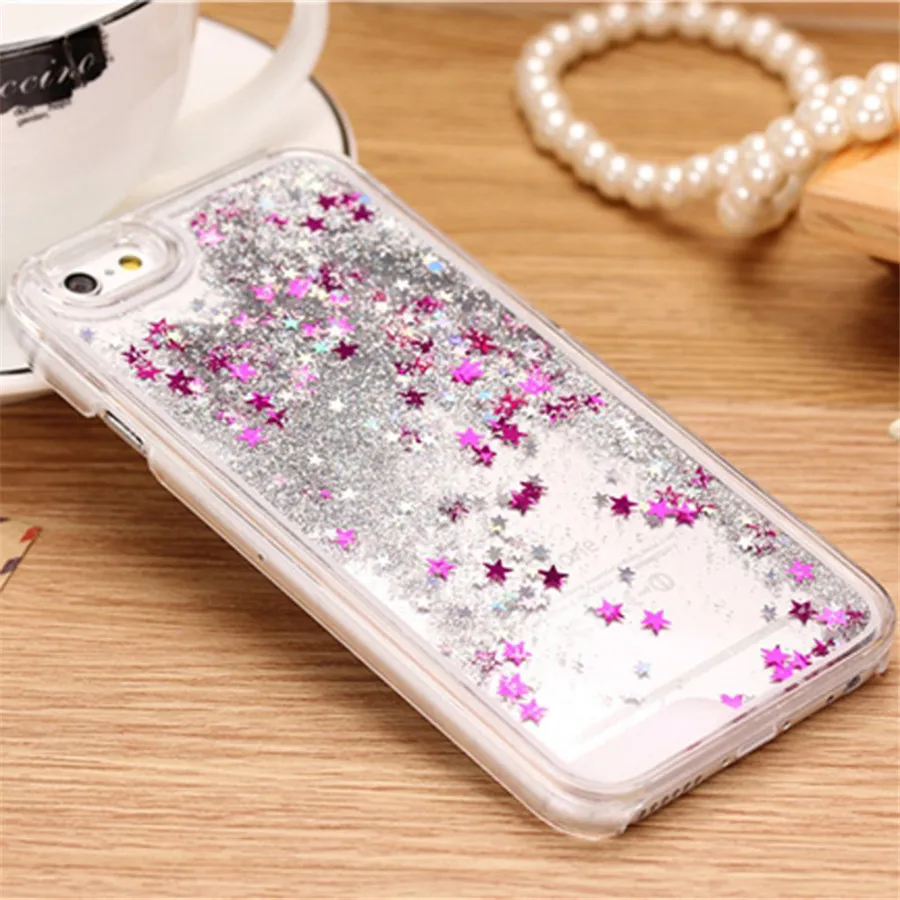Модный динамический Жидкий блеск звезды чехол для iphone 8 7 6 S 5 5S 5c 4S Plus ПК жесткий