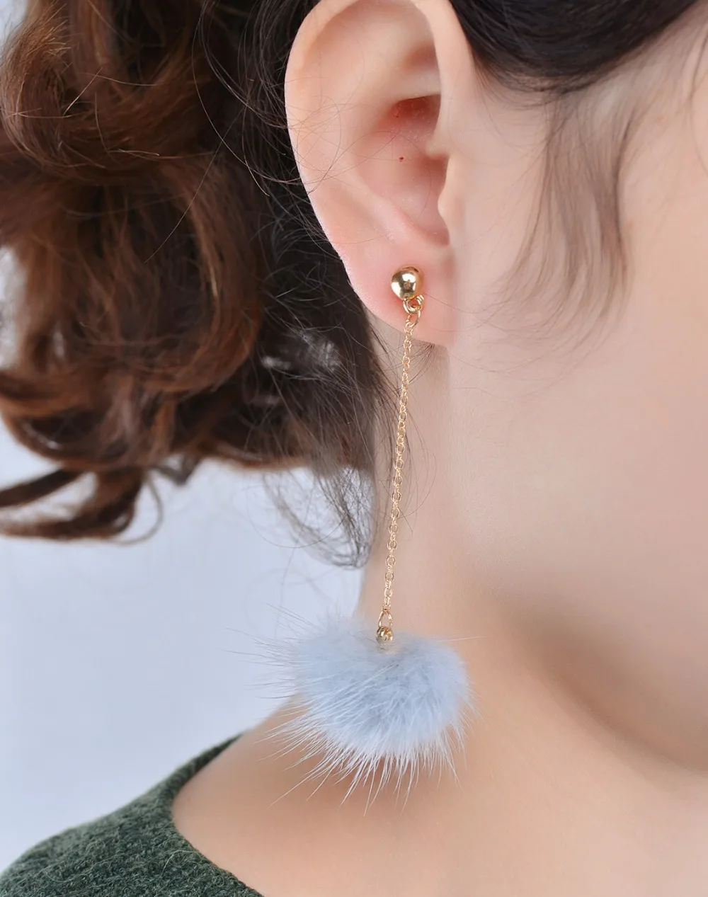 Длинные серьги с помпоном для волос модные ювелирные изделия корейские женщин |