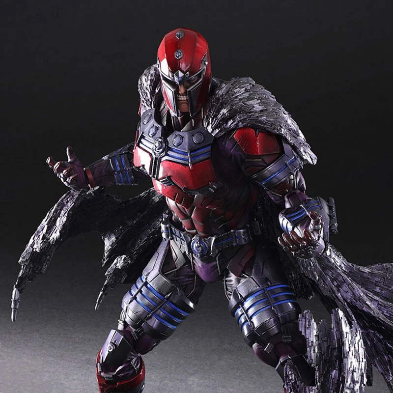 Play Arts Kai X-men Магнето ПВХ фигурка Коллекция Модель игрушки Рождественский подарок 27 см