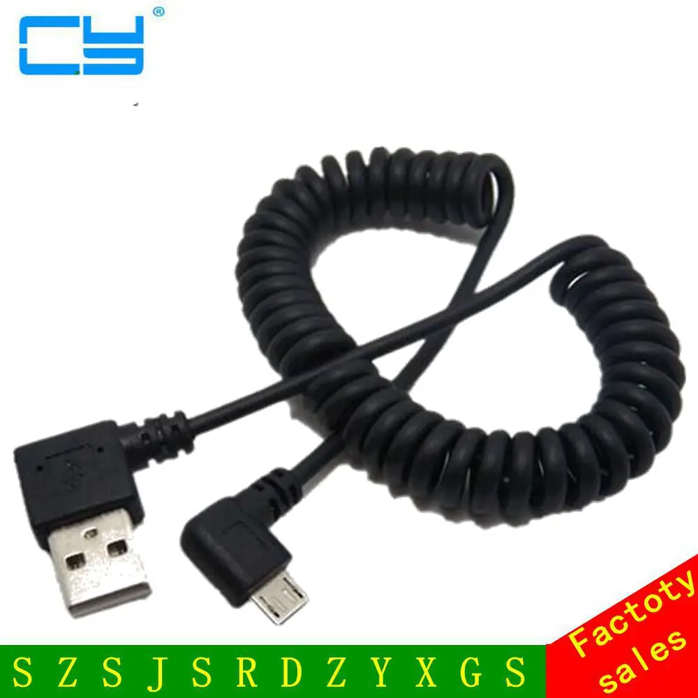 Micro usb male 90 градусов левый угловой к пружинный выдвижной растягивающийся кабель для синхронизации данных