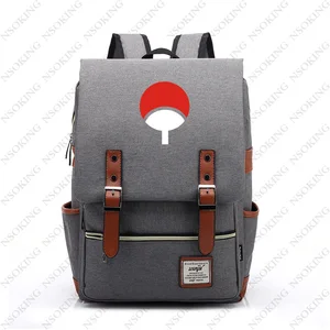 Рюкзак Учиха Саске удзумаки для мужчин и женщин, модные холщовые винтажные дорожные рюкзаки с аниме принтом для студентов