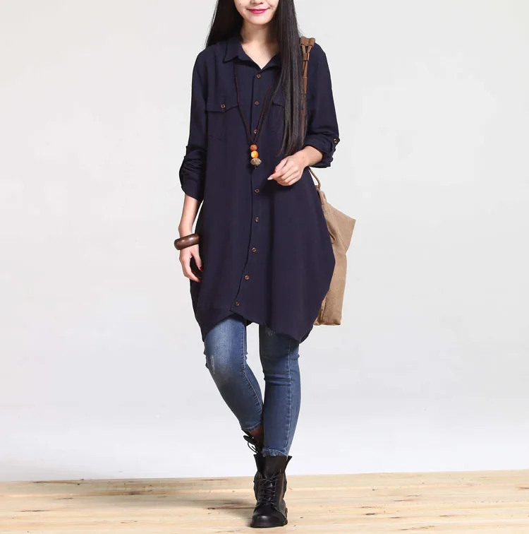 Новинка весна/осень женские рубашки хлопковые/льняные для беременных свободные