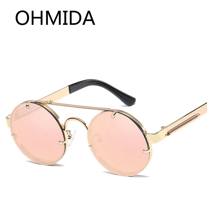 Круглые Солнцезащитные очки ohmida в стиле стимпанк винтажные мужские и женские