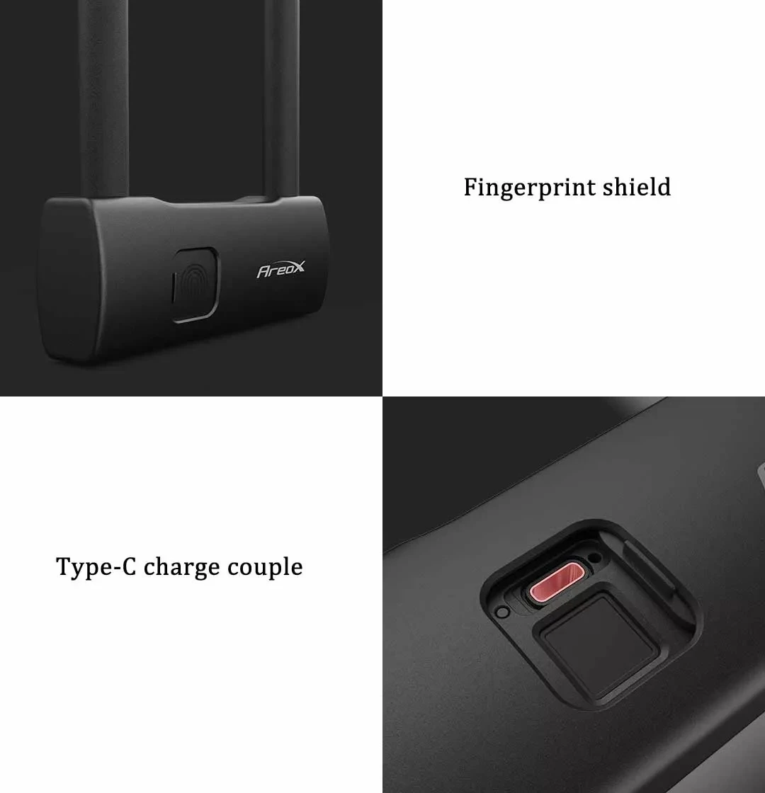Xiaomi mijia AreoX U8 умный отпечаток пальца u-замок Противоугонная дверь автомобиля велосипед мотоцикл замок Usb отпечаток пальца разблокировка