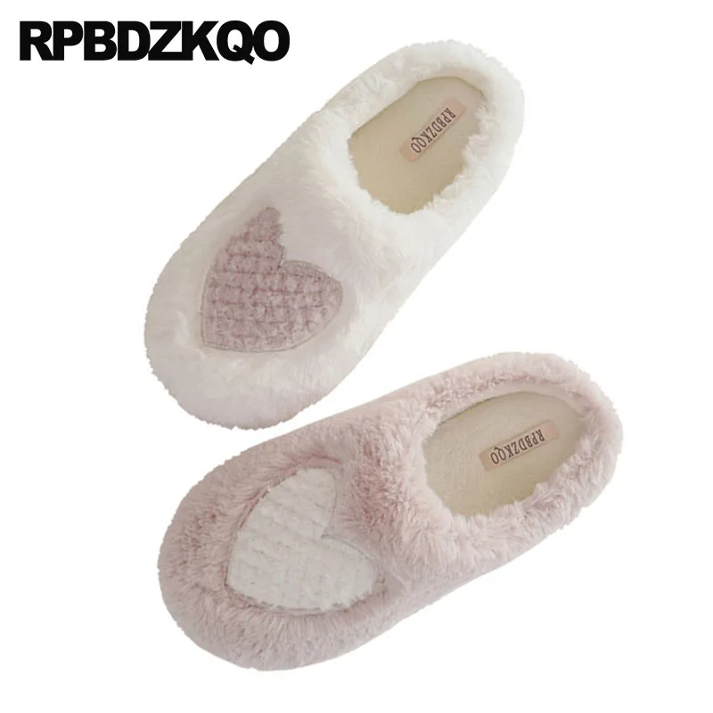 Most Popular Products Furry Slippers Plush Winter Korean White Guest Home Bedroom House Faux Fur Slides Pink Women Rabbit Shoes | Обувь
