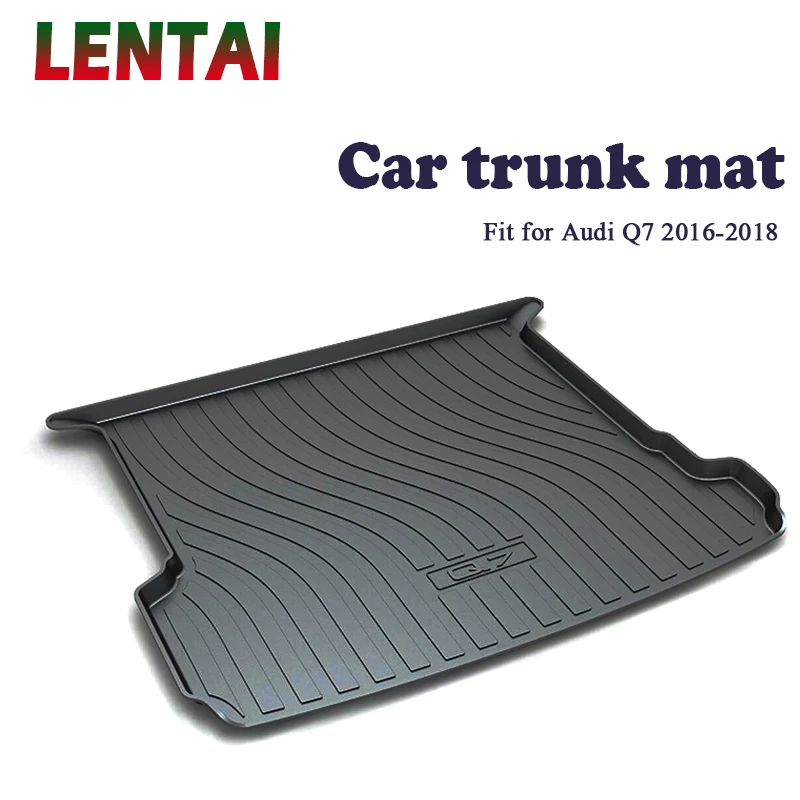 EALEN 1PC rear trunk Cargo mat For Audi Q7 2016 2017 2018 Styling Boot Liner Tray Waterproof carpet Anti-slip mat Accessories