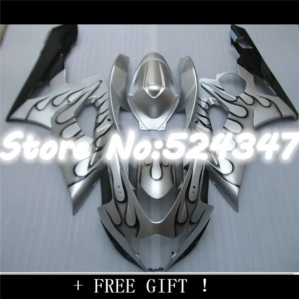 

Hey-mols обтекатель комплект для GSXR1000 05 06 GSX-R GSXR 1000 K5 2005 2006 черный Пламя Серебряный дорожный обтекатель