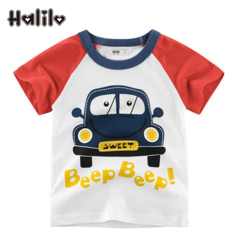 

Halilo Boys Birthday T Shirt Summer 2022 Children Clothing Letter Car Boy Tshirts Kids Clothes Cotton Toddler Tops Tees