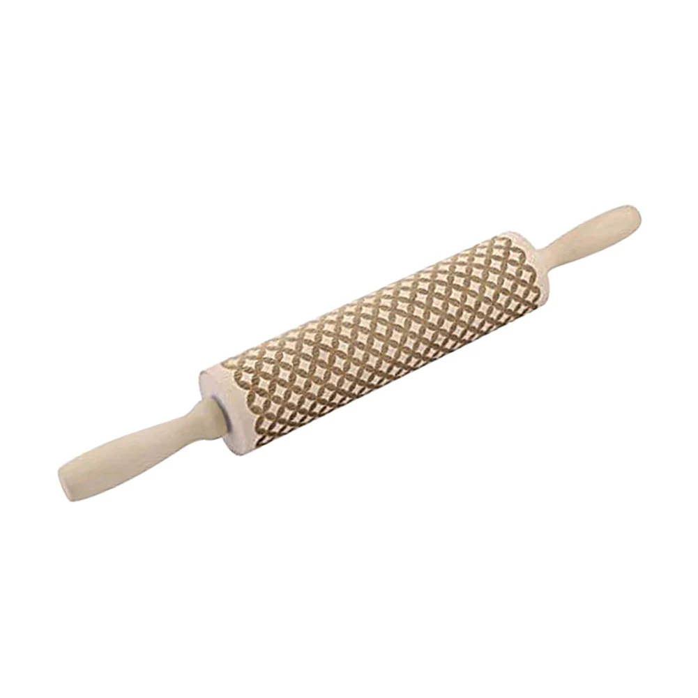 Style F Christmas Snowflake Embossing Rolling Pin Gingerbread Baking Cookies Wooden Noodle Biscuit Fondant Cake Dough Patterned Roller - Цвет: Style F