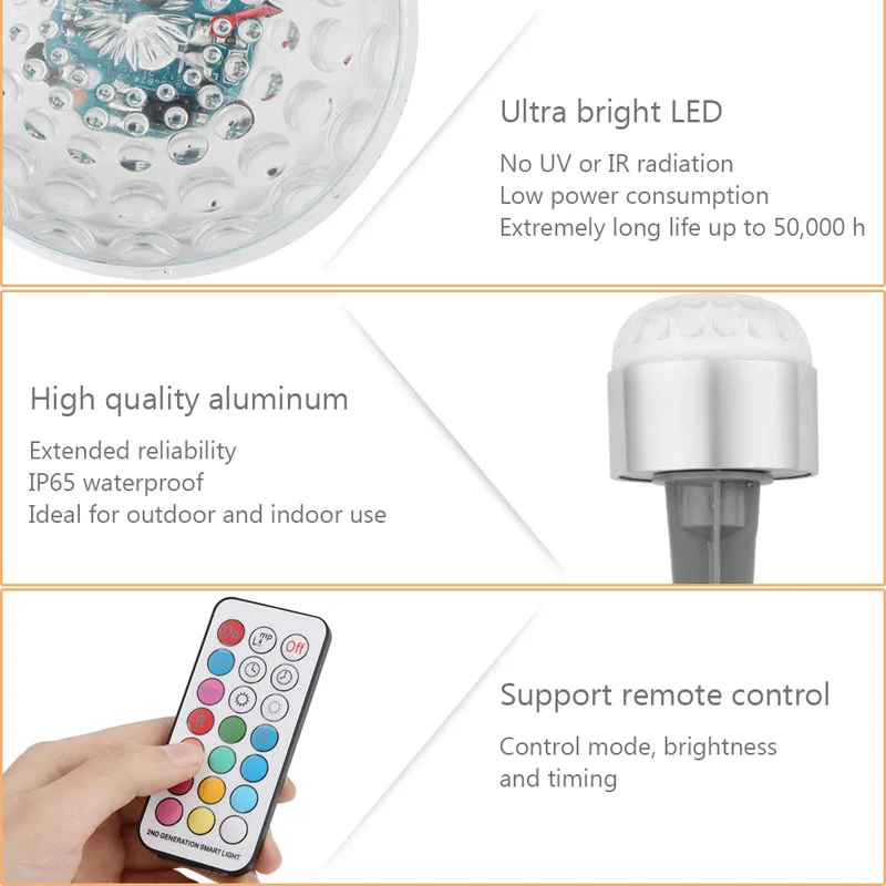 Светодиодный RGB светильник для газона с дистанционным управлением лампа двора