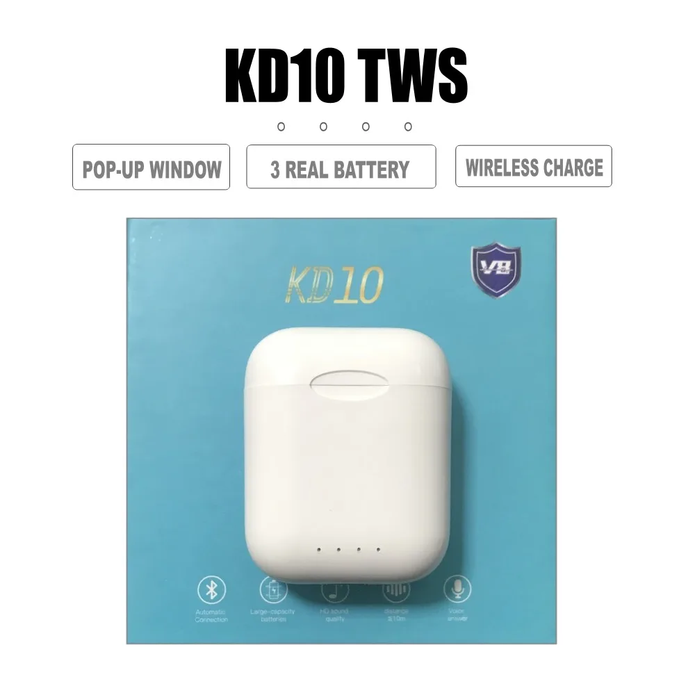 Наушники KD10 TWS KD 10 беспроводные наушники вкладыши Bluetooth 5,0 стерео с окном зарядная коробка для iPhone смартфон