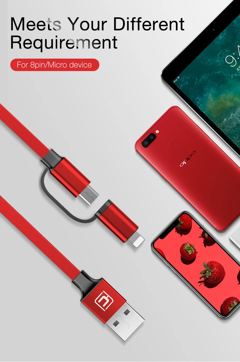 Cafele 2 в 1 микро USB кабель для iPhone Мини USB кабель выдвижной портативный зарядный кабель для iPhone 8 7 6 5 Xiaomi Redmi 4X