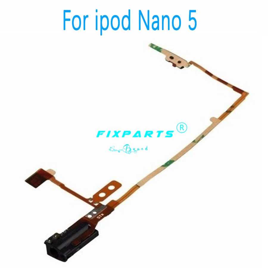 Кабель для Ipod Nano 5 7 6 th вверх вниз аудио кнопка регулировки громкости источник энергии кнопка включения выключения гибкий кабель для iPod Touch 2 3 4 5 - Цвет: For Nano 5 White