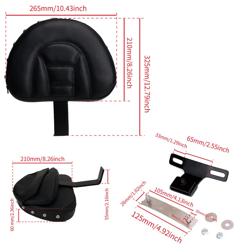 WISENGEAR Driver Rider накладка на спинку для Harley Fatboy Heritage Softail 2007 2017 мотоциклетная