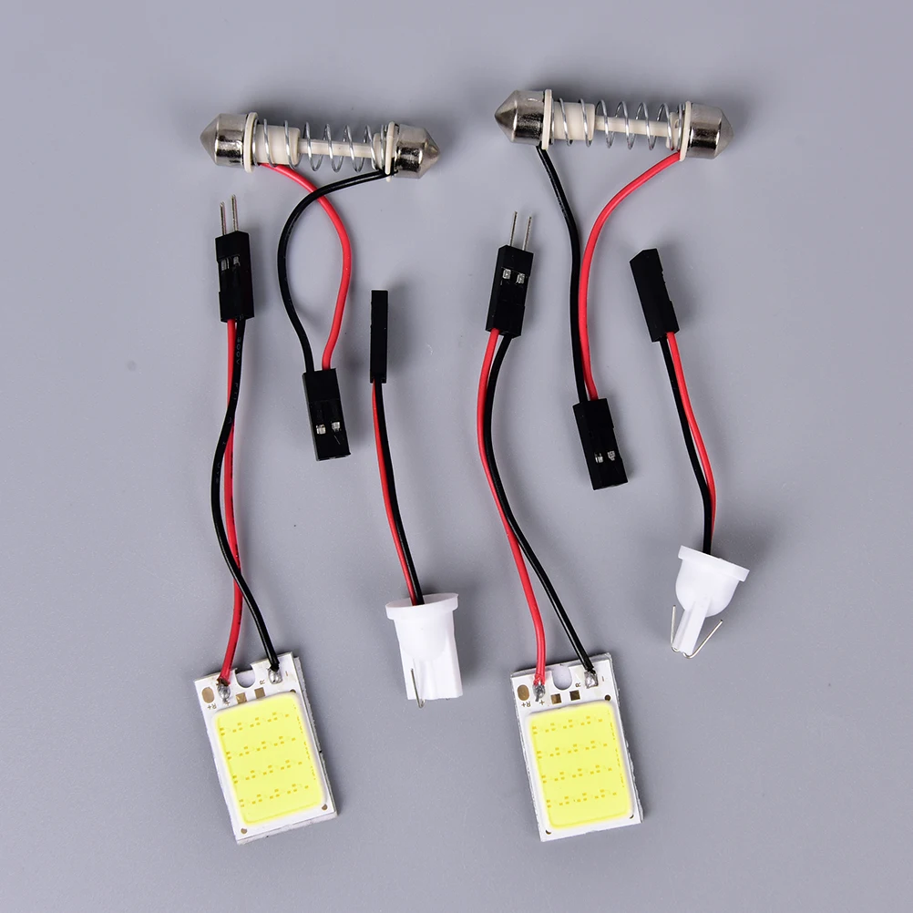 LED COB чип авто Интерьер Свет Панель чтения карта лампа гирлянда Купол адаптер 12 В