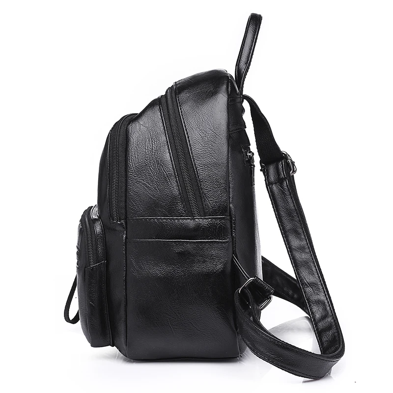 Женские рюкзаки с заклепками на молнии из искусственной кожи студенческие