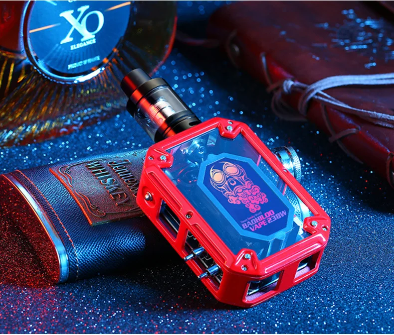 238W electronic cigarette Box mod kit with 3800mah 0.3ohm coil vaperizer Colorful lights for 80W 150w 238w e cig 510 thread | Электроника