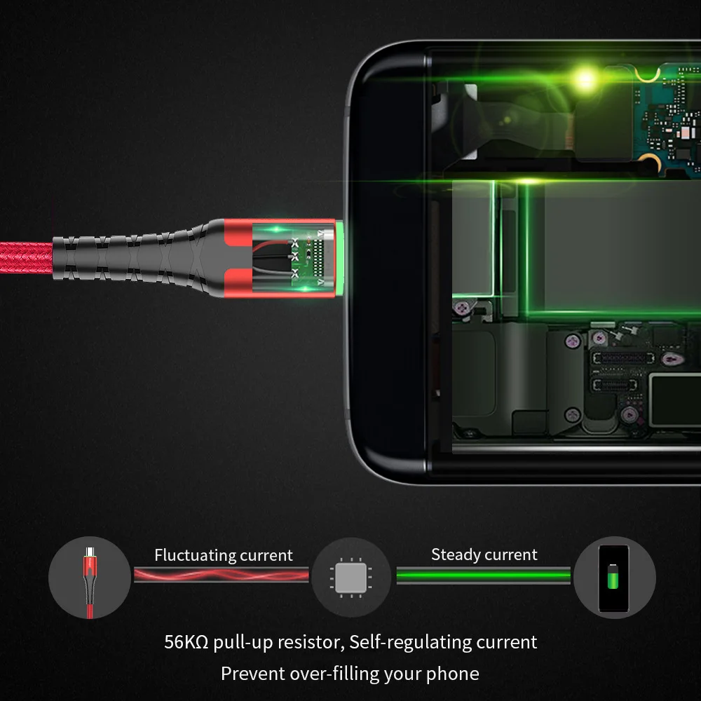 Светодиодный кабель USB type C USB C 3A кабель для быстрой зарядки кабель usbc для samsung S9 S8 huawei mate 20 Xiaomi 9 светильник usb type C