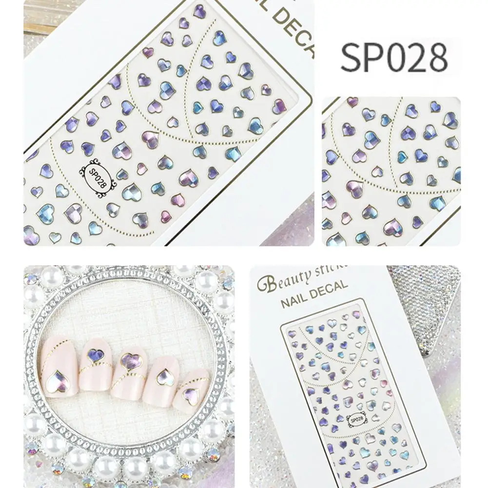 Модная 3D Звезда Сердце Снежинка Капля воды Наклейка для ногтей самоклеящаяся