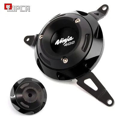 Left and Right Black Логотип "Ninja400" для KAWASAKI NINJA 400 мотоциклетный протектор корпус двигателя крышка набор крышка двигателя комплект защита - Цвет: Left and Right Black