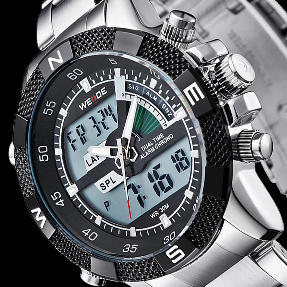 WEIDE мужские спортивные часы кварцевые Многофункциональные военные аналоговые