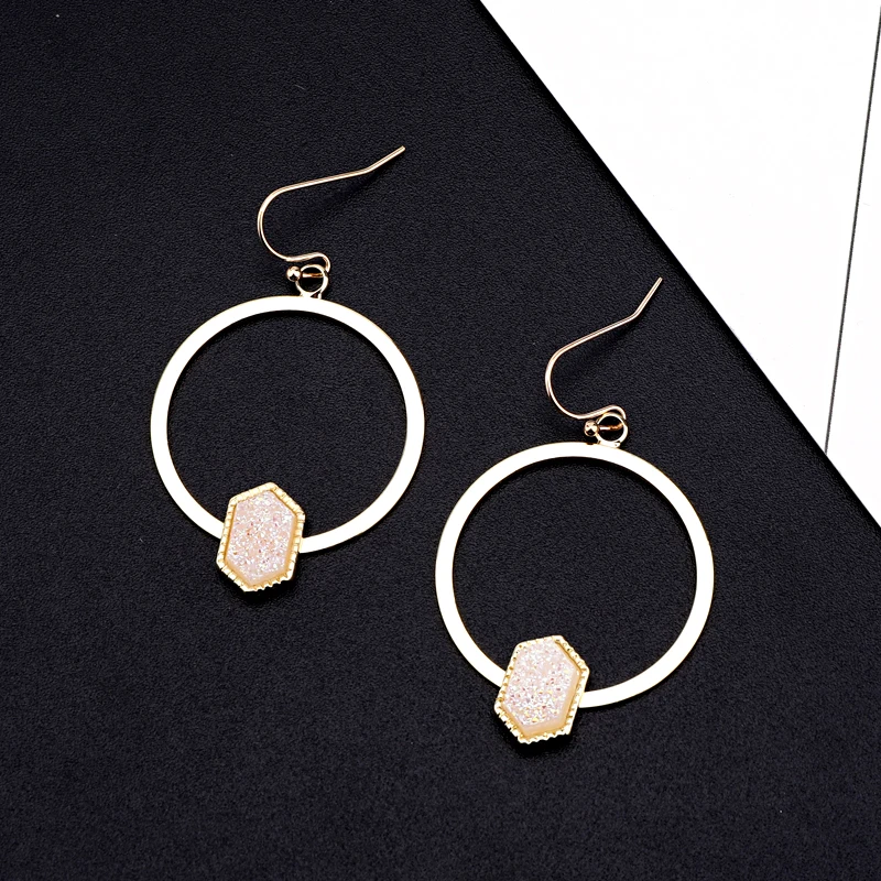 Женские Висячие серьги с шестигранной подвеской dayooff Boho геометрические подвески