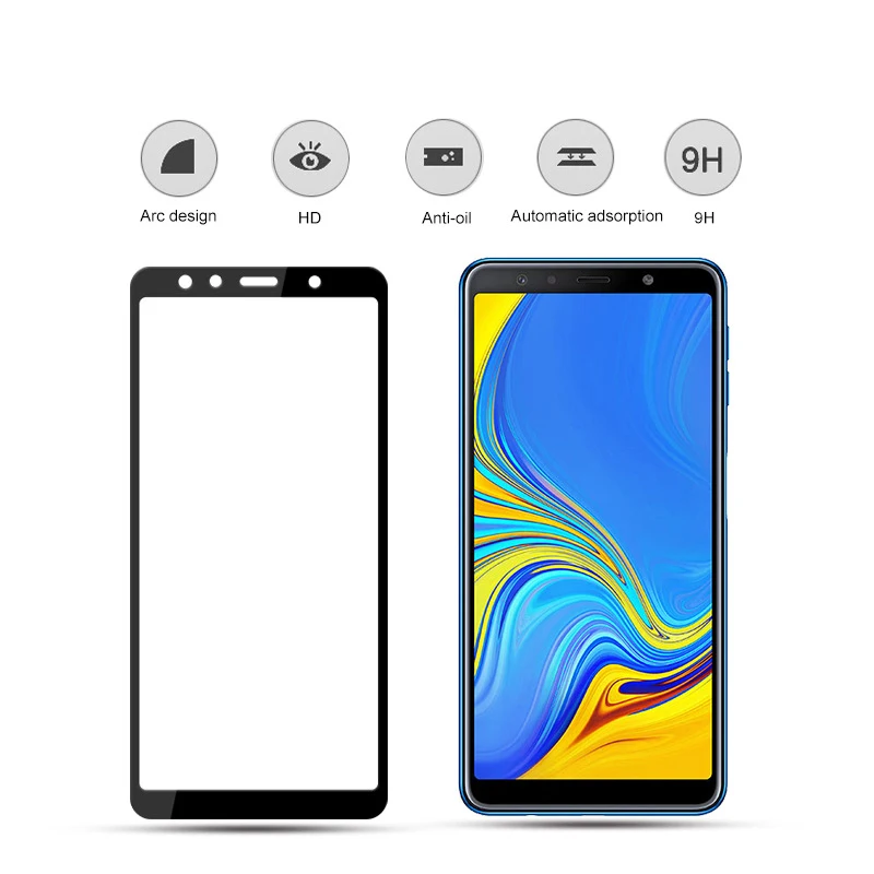 3D закаленное стекло для Samsung Galaxy A7 2018 полноэкранная Защитная пленка экрана
