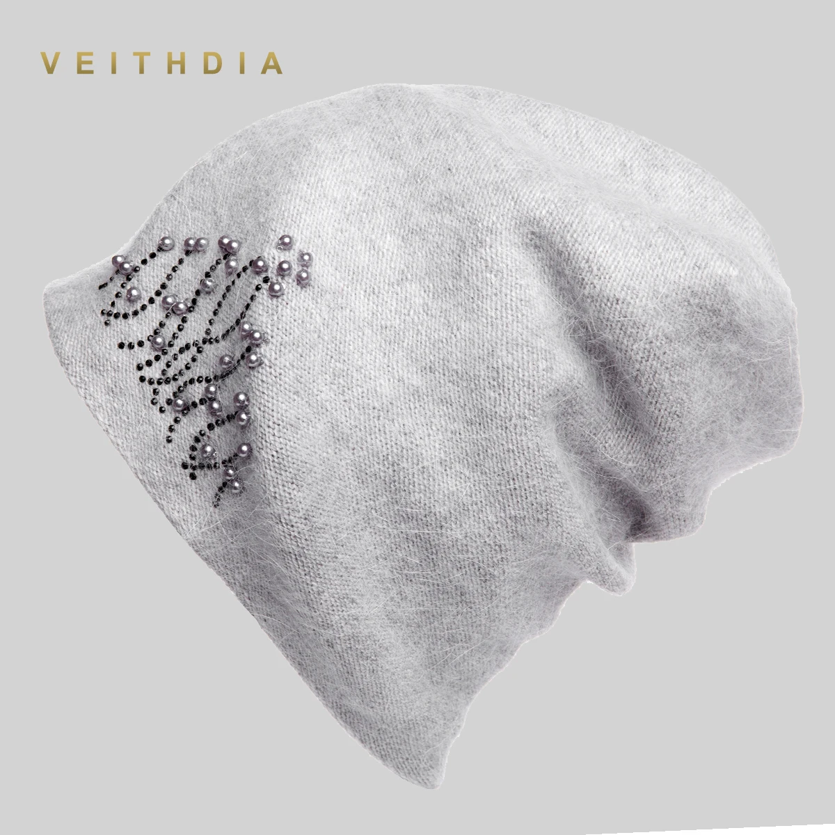 Женские кашемировые шапки VEITHDIA повседневные двухслойные толстые вязаные для