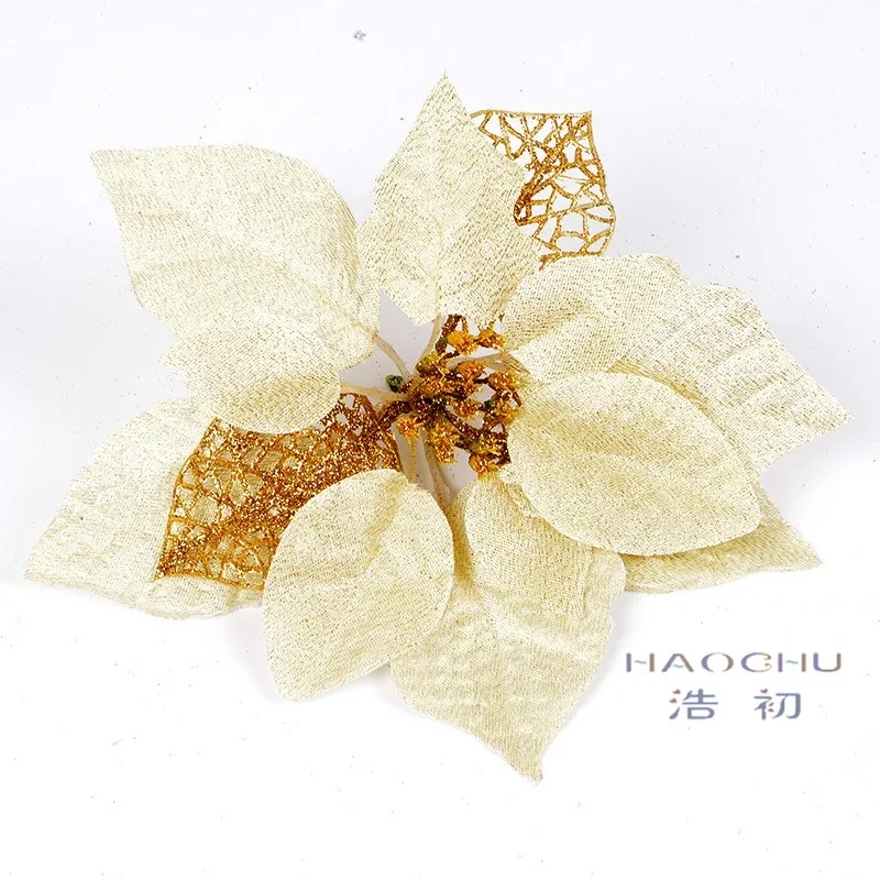 HAOCHU 5 шт./партия 22 см полые пластиковые рождественские цветы искусственные поддельные цветы для веселой Новогодняя вечеринка украшения