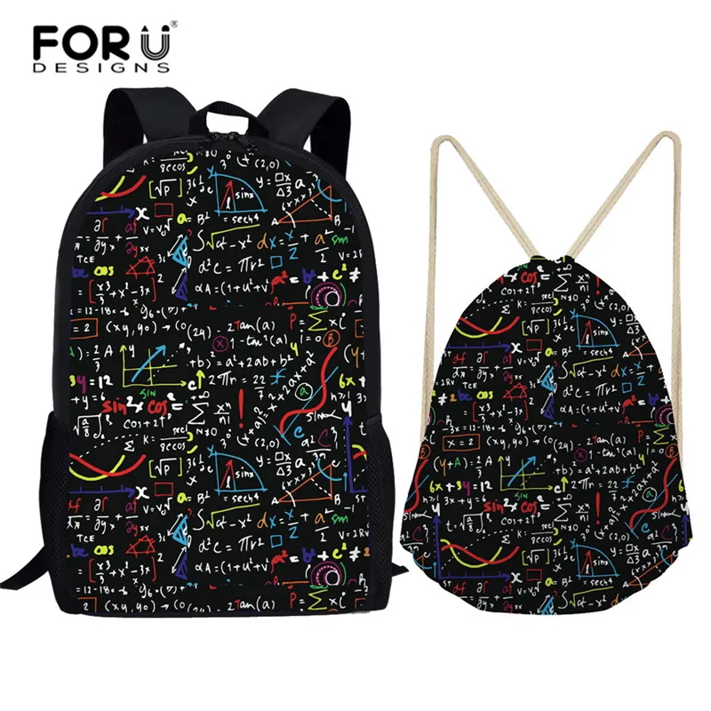 Рюкзак с принтом математической формулы FORUDESIGNS школьные сумки для подростков