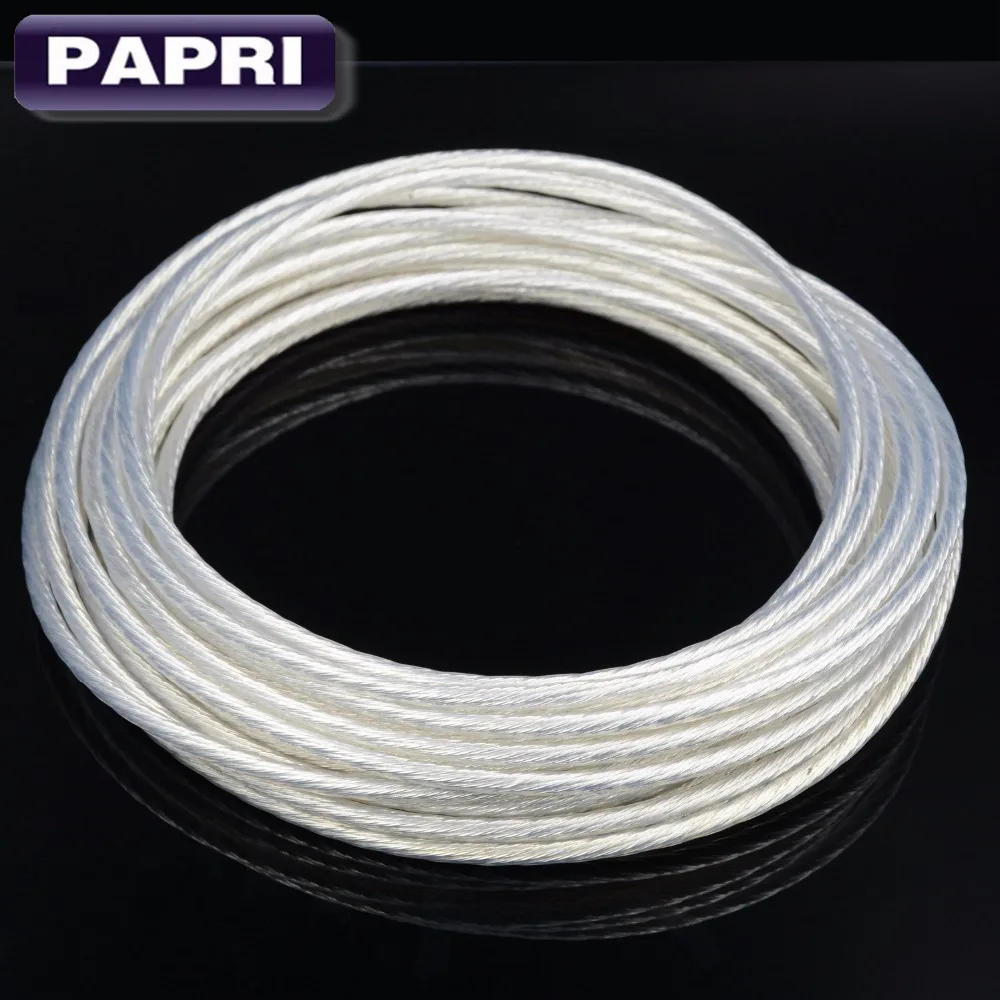 PAPRI DIY Аудио кабель 4 0 мм2 ПТФЭ высокочистый OCC Медный Серебряный провод для