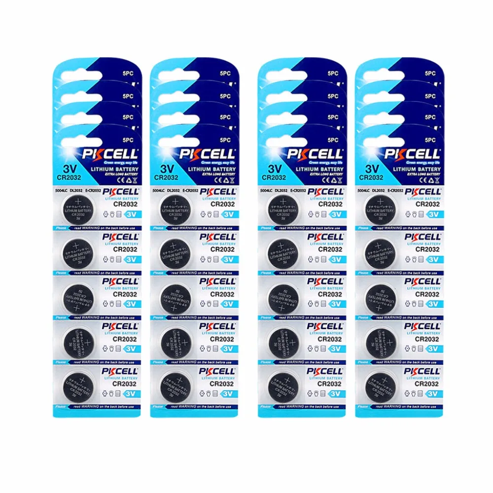 15 карт 75 шт. CR2032 DL2032 BR2032 KL2032 3В 210mAhLithium Кнопка монета батарея для часов