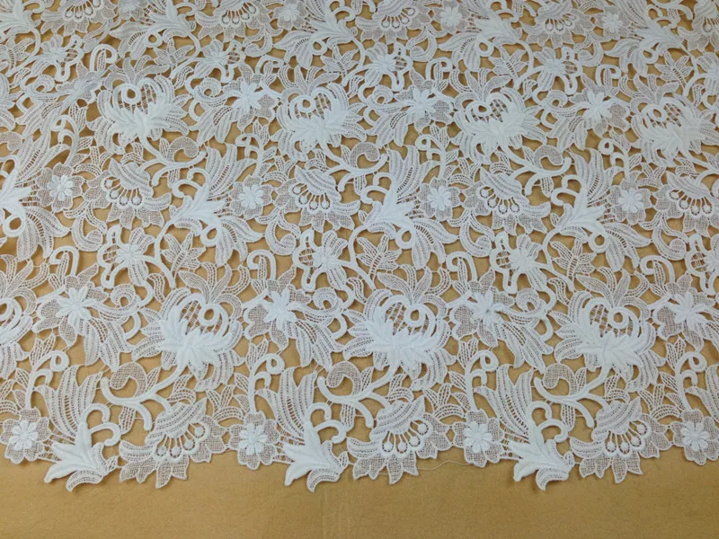 Распродажа! 120 см широкая белая вышивка Водорастворимая кружевная ткань с