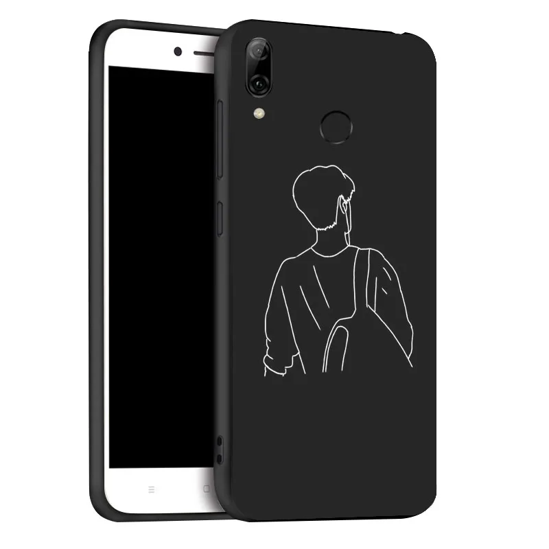 Honor 50 Case for Huawei P30 Pro Case P30 Lite Painted Black Cover Huawei Y7 Y6 Y9 Prime 2019 Honor 8X 9X 10X 10i 8A 50 Fundas