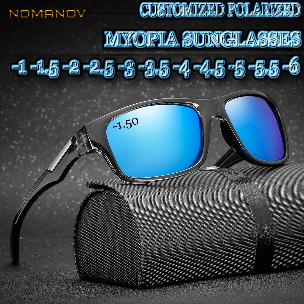 Custom Made Myopia Minus Prescription Polarized Lens Summer Style Color Film Outdoor Fashion Polarized Sunglasses -1 TO -6