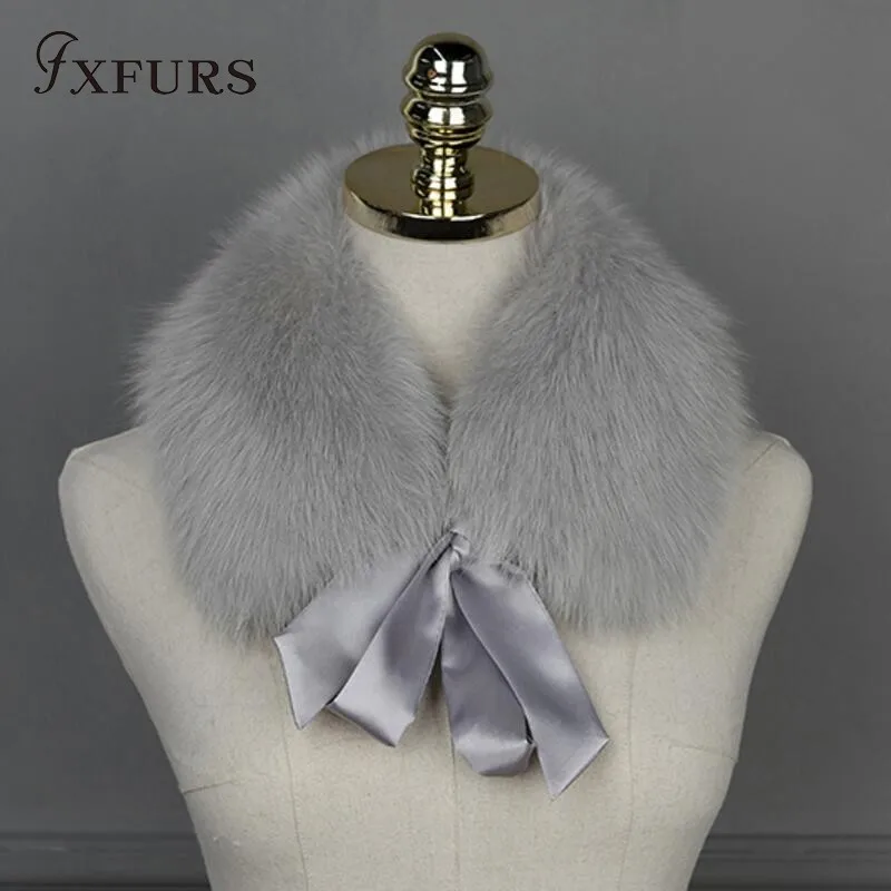Фото Шарф-хомут FXFURS Женский, из 2020 натурального Лисьего меха, зимний, теплый, 100% №3