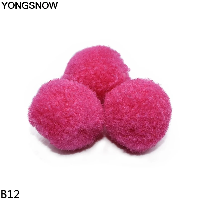 B12 YONGSNOW 40 мм милые пушистые плюшевые мягкие помпоны шар ручной работы детские игрушки Свадебные вечерние украшения для дома DIY товары для шитья и рукоделия - Цвет: B12