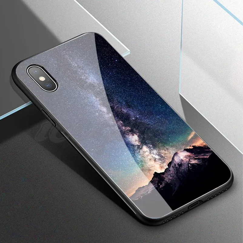 Роскошный стеклянный чехол для iPhone XR 8 7 Plus XS X чехлы plus телефона | Мобильные