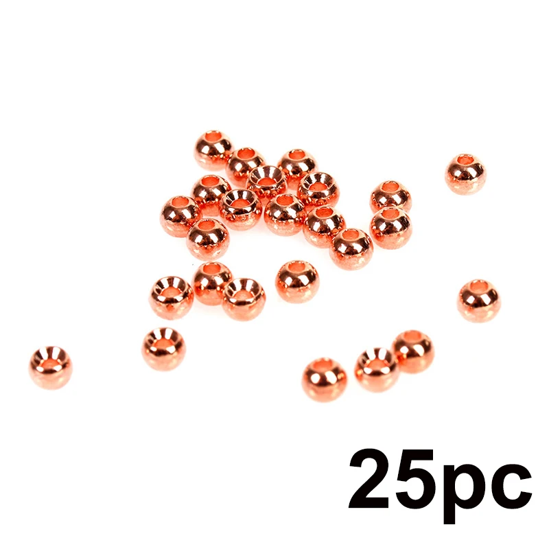 Metalic Copper Maximumcatch 25 шт. 2,0-4,6 мм, вольфрамовые бусины для завязывания мушек, четыре цвета, материал для завязывания мушек, Аксессуары для рыбалки - Цвет: Metalic Copper