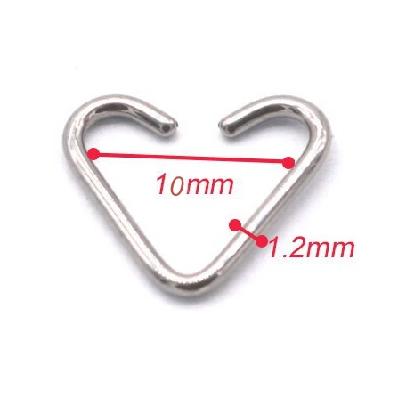 Hypoallergenic Titanium Heart Hoop 16G Ear Helix Daith Rook Earring Fake Piercing Septum Ring Gothic Jewelry Women Men Accessory |