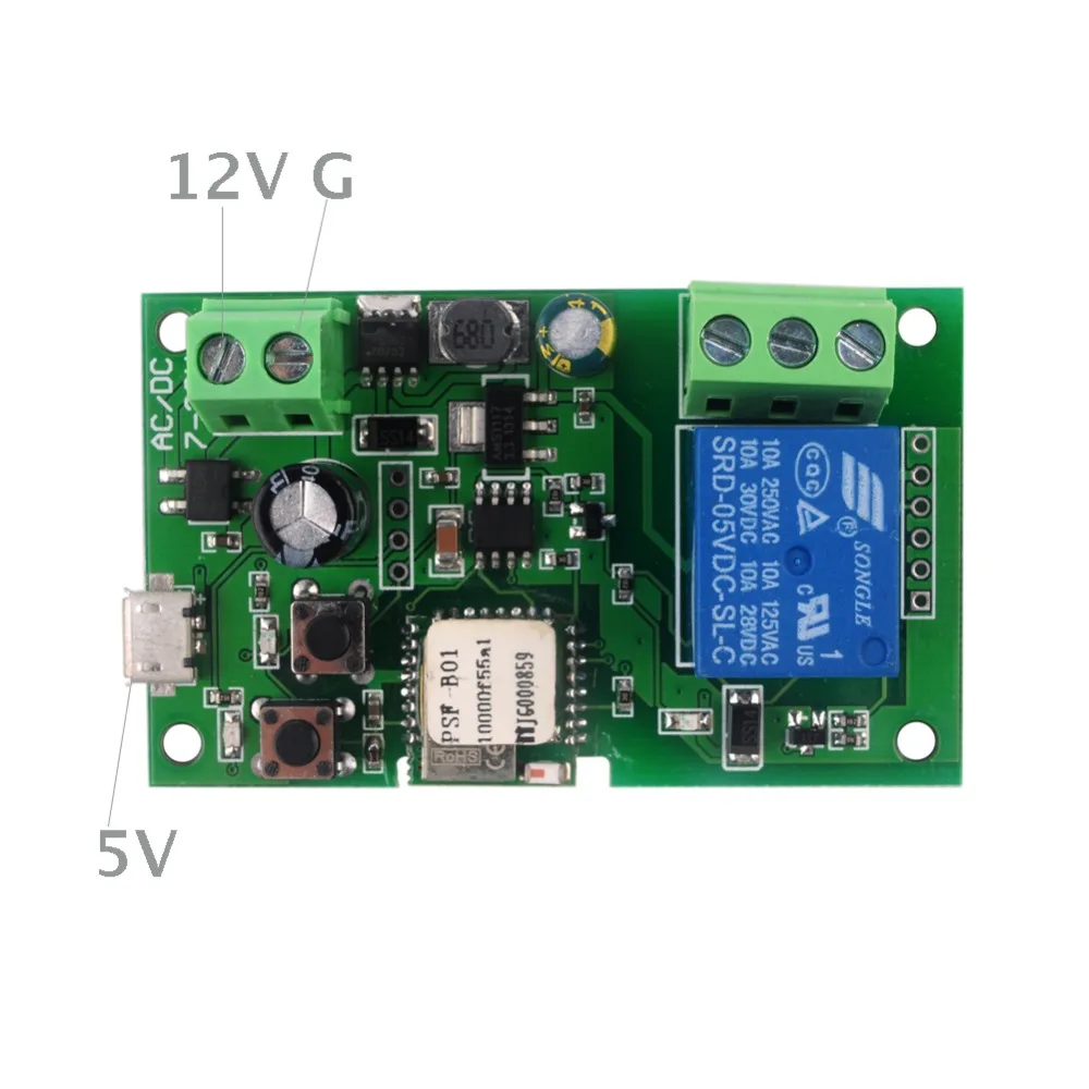 1 канал Wifi беспроводной Smart Switch Inching Self-locking 5 в 12 В PSF для AMAZON Alexa Google Home FZ2309-12V