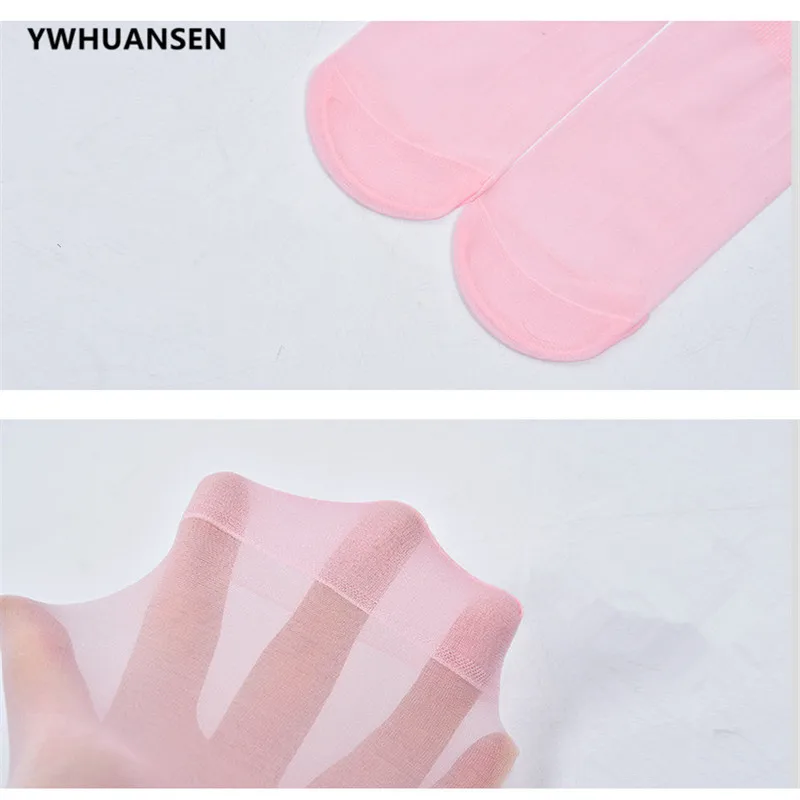 YWHUANSEN/10 пар/лот Детские однотонные бархатные носки летние тонкие короткие для