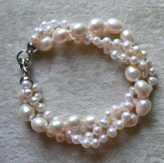 

Charming Real Pearl Jewellery AA 5-8mm Genuine Freshwater Pearl Bracelet ,Bridesmaid Bracelet ,Wedding Party Lady's Gift