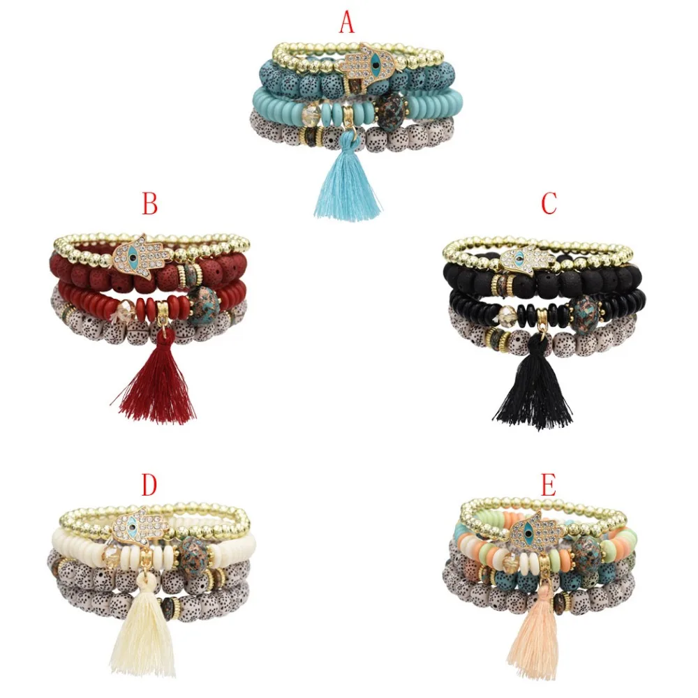 

Bohemian Resin Bead Bracelets & Bangles For Women Men Tibet Vintage Multilayer Tassel Bracelets Pulsera Gothic Ethnic Jewelry