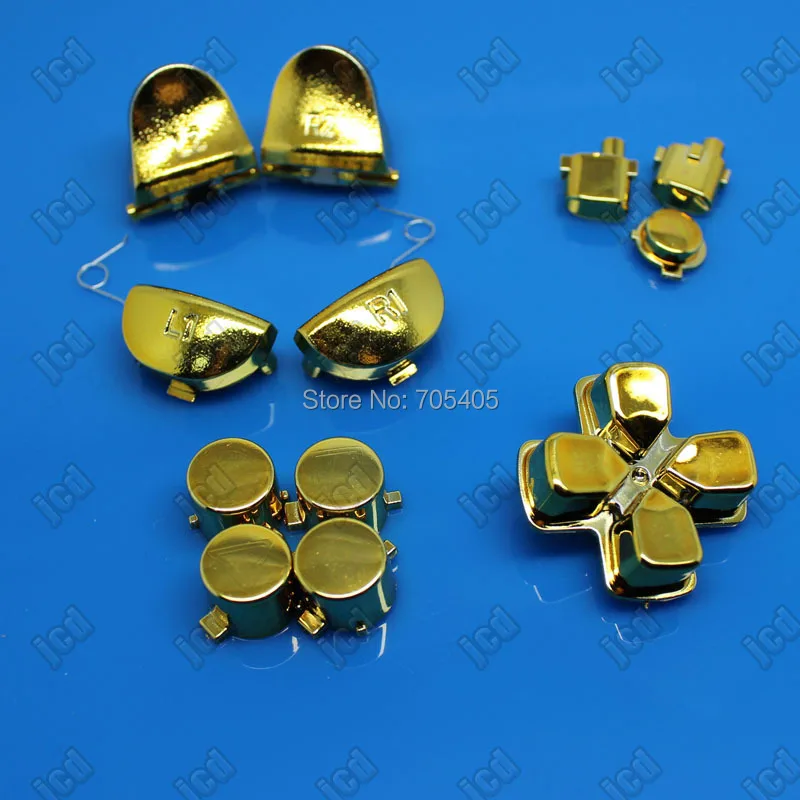 Хромированный Золотой R1 L1 R2 L2 полный набор кнопок для Playstation 4 PS4 контроллера|set