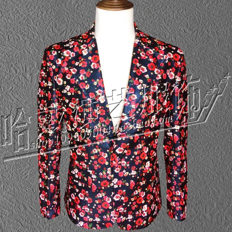

Europe And The United States Nightclub Bar Men Singer Suit Pu Leather Large Size Blazers Jacket Stage Performance Clothing S-5xl