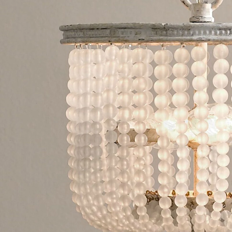 Подвесная лампа ZX в американском стиле с матовым кристаллом ретро железная