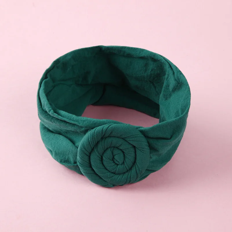 Style E-dark green Топ узел нейлон голову обёрточная бумага, Круглый узел нейлоновые оголовья, для маленьких девочек Душ подарок - Цвет: Style E-dark green